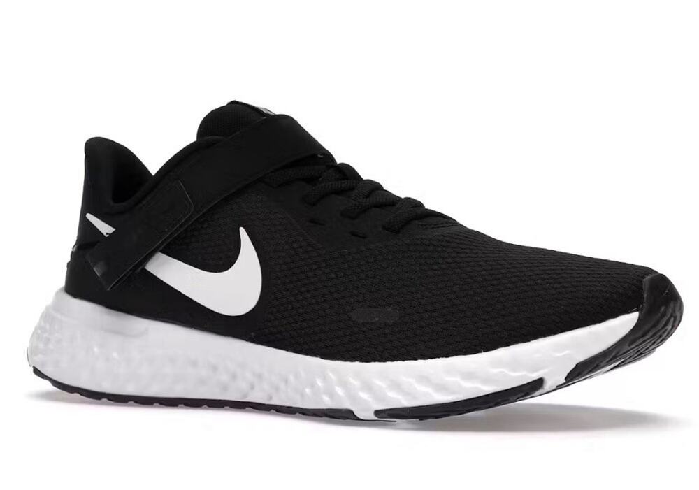 Nike Revolution 5 Flyease Mens Size 15 Black White Sneaker Zip BQ3211-004